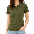 Damen Poloshirt Größe S Olivgrün Kurzarm Klassisch