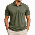 Herren Poloshirt Größe M olivgrün aus Textil für Freizeit mit Kurzarm