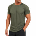 Herren T-Shirt Größe L Olivgrün Kurzarm Sportlich