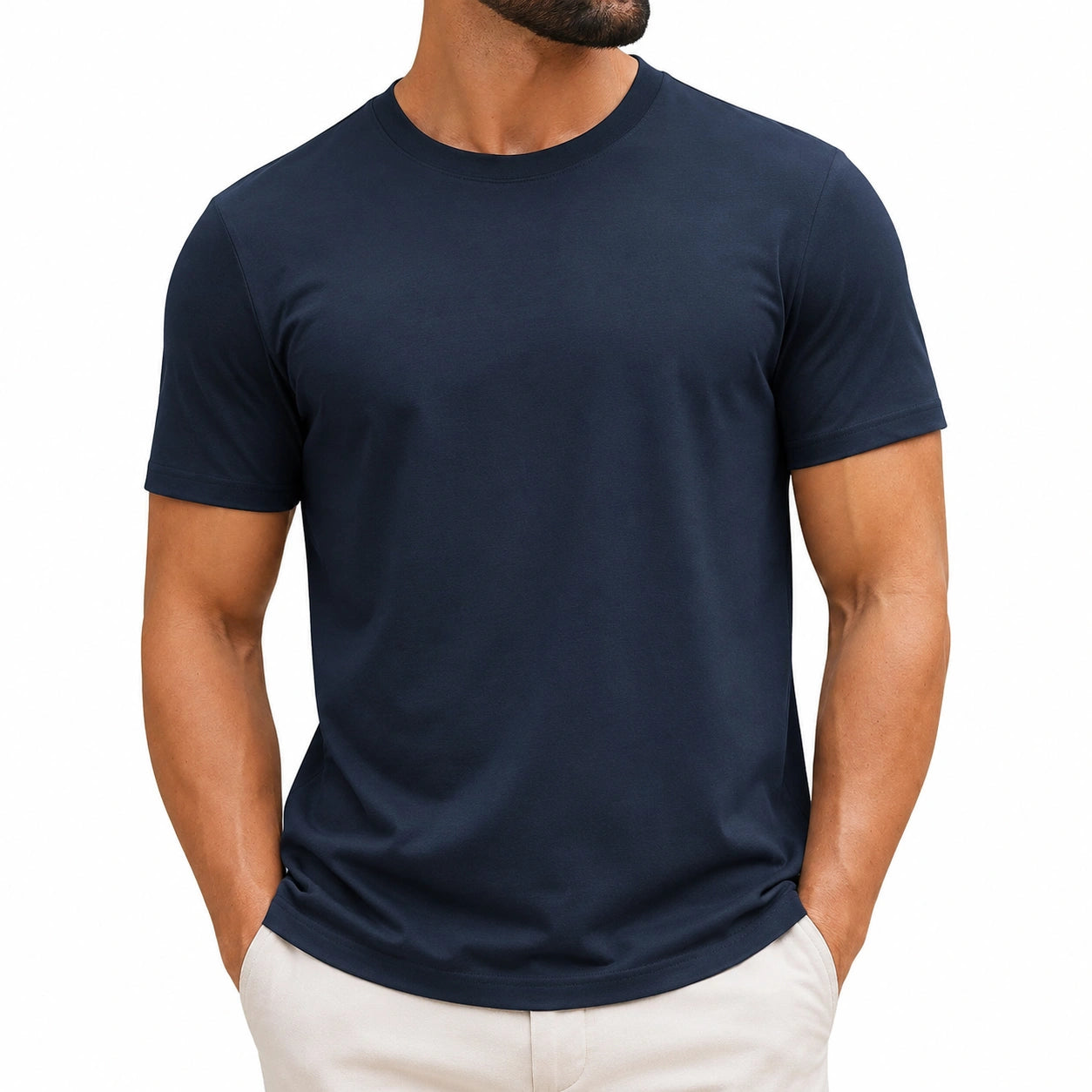 Herren T-Shirt XL Dunkelblau Kurzarm Rundhals Freizeit