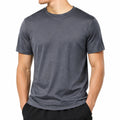 Herren T-Shirt XL aus Textiljersey in Dunkelgrau mit Rundhals Kurzarm