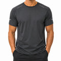 Herren Sport T-Shirt Größe M aus Kunstfaser in Anthrazit mit reflektierenden Details