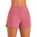 Damen Sportshorts Größe M aus elastischem Textil in Rosa mit hohem Bund für Training