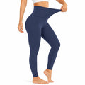 Damen Leggings Größe M aus elastischem Textil in Dunkelblau mit hohem Bund für Yoga und Fitness