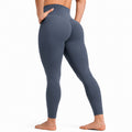 Damen Leggings Größe M aus elastischem Synthetikstoff in Dunkelblau mit hohem Bund für Sport