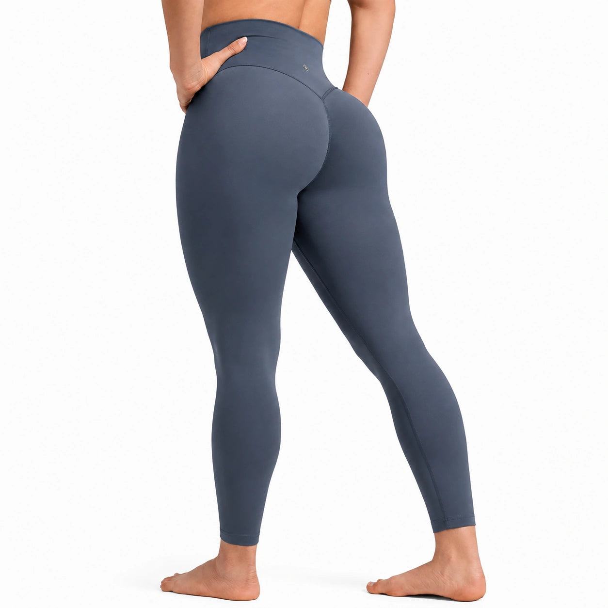 Damen Leggings Größe M aus elastischem Synthetikstoff in Dunkelblau mit hohem Bund für Sport